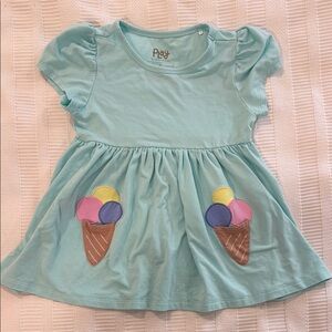 BRAND NEW never worn little sleepies Ice Cream Graphic Aqua Dress